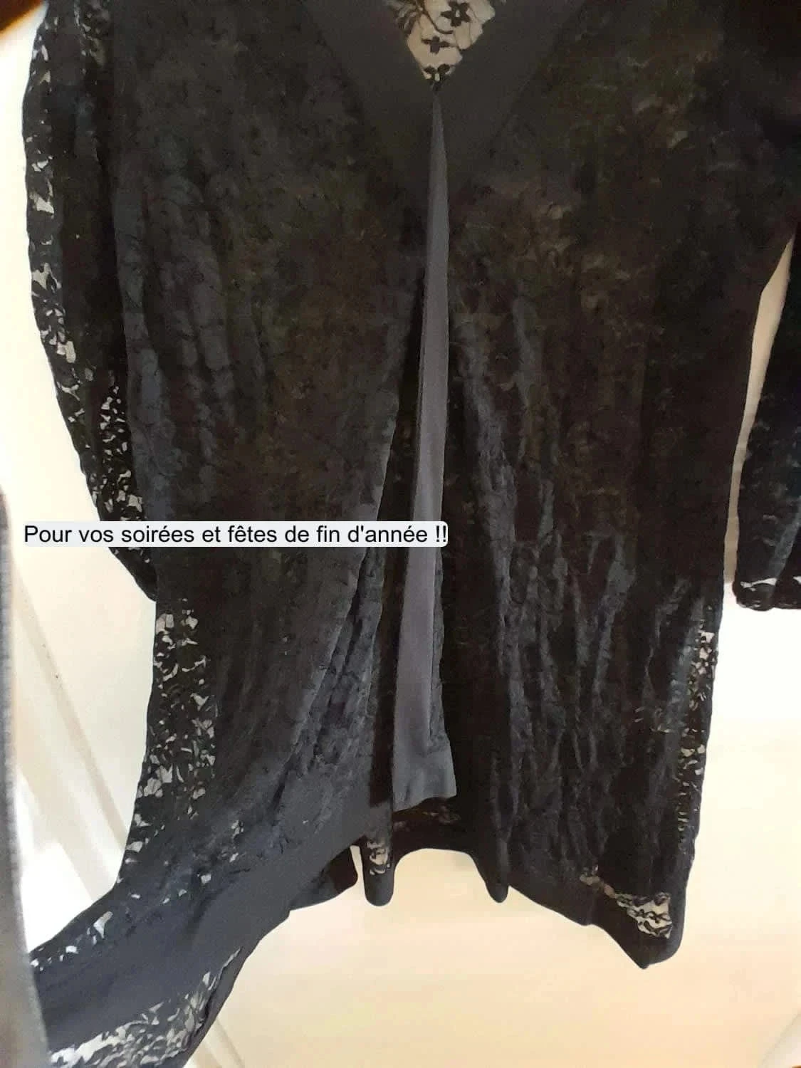 Superb black lace tunic, size 2 (38/40) Gothic style – photo 4